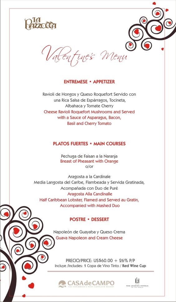 Valentines Day in Casa de Campo: Special Menus and Special Offers