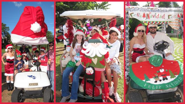 Jingle Bells Santa Leads 1st Holiday Golf Cart Parade From