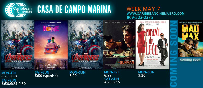 Marina Casa de Campo cartelera de cine: 7 de mayo - 13 de mayo | Casa de Campo Living