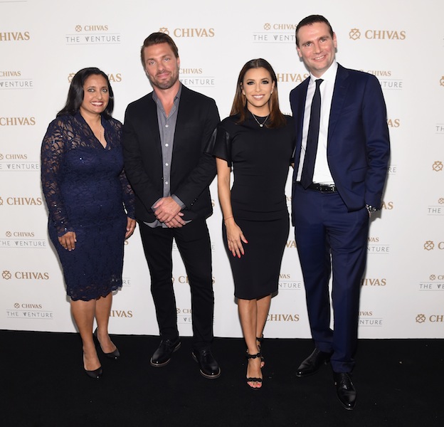 NEW YORK, NY - JULY 14: (L-R) Judges, Sonal Shah, Joe Huff, Eva Longoria and Alexandre Ricard attend Chivas' The Venture Final Event on July 14, 2016 in New York City. (Photo by Michael Loccisano/Getty Images for Chivas The Venture) *** Local Caption *** Sonal Shah; Joe Huff; Eva Longoria; Alexandre Ricard